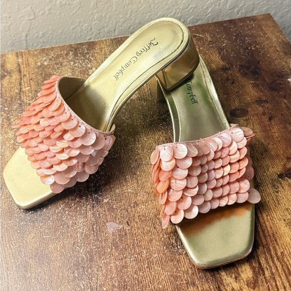 Jeffrey Campbell Women's Slide Sandals Gold and Pink Size 8 - Picture 10 of 11